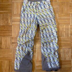 Girls Patagonia Gray and Yellow Snow Pants
